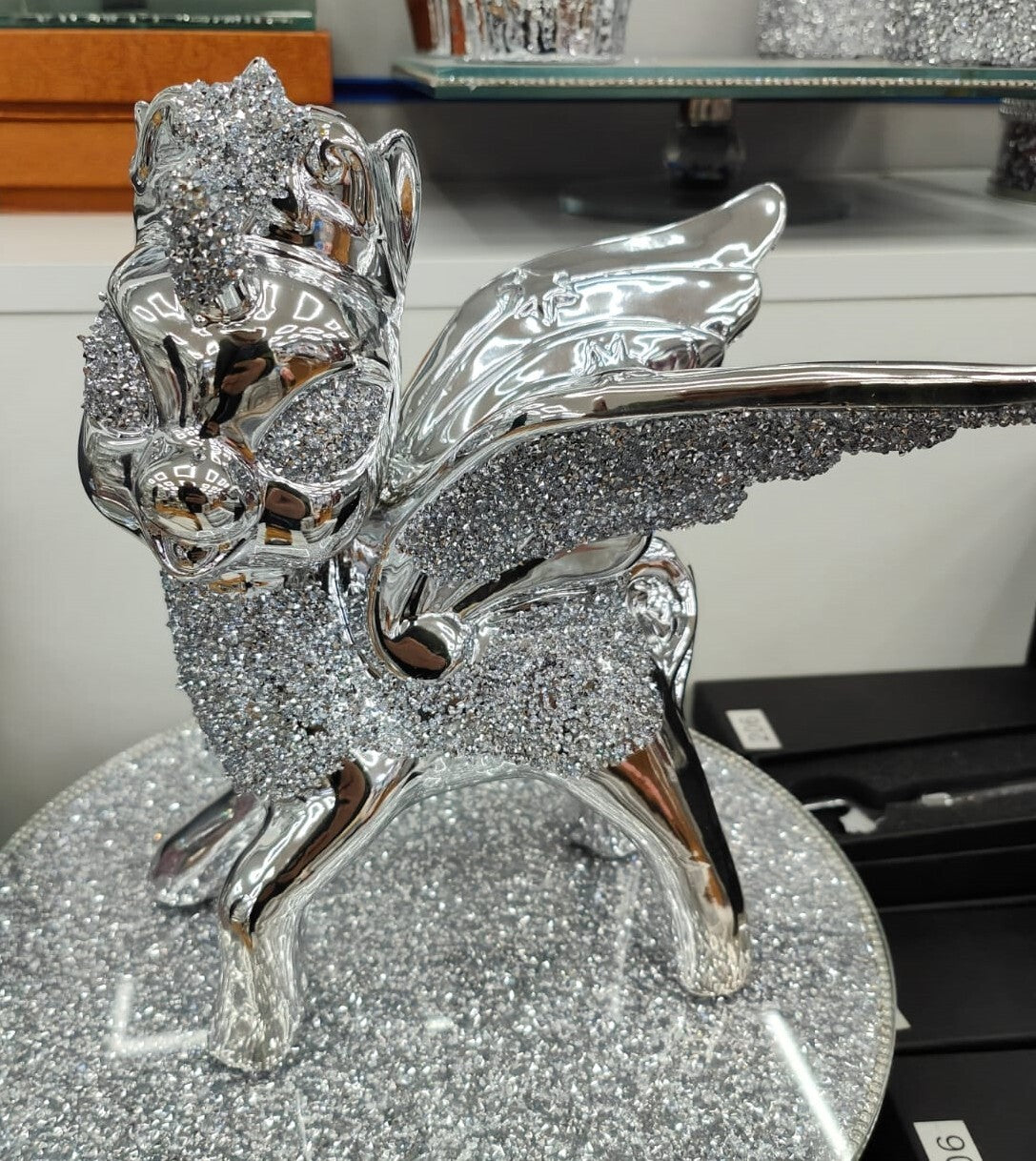 Crystal Bambi Ornament crushed diamond shelf decor