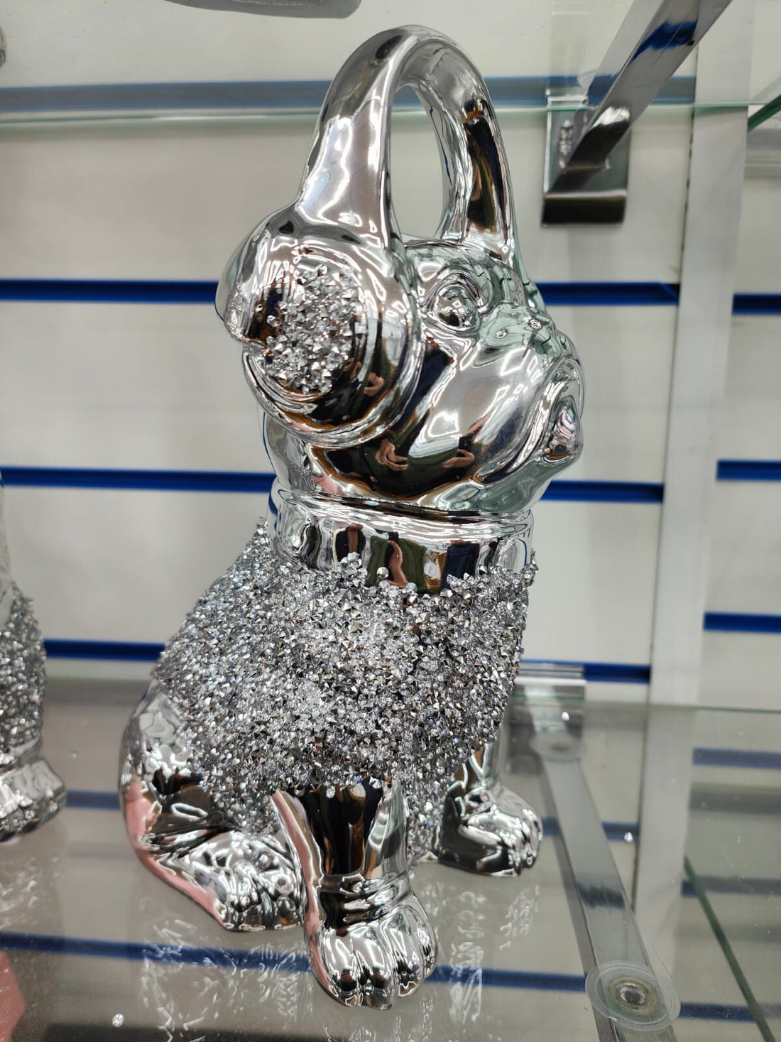 Crushed diamond standing dog ornament style 2