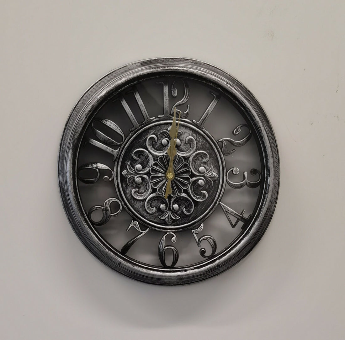 vintage gear wall clock grey decor