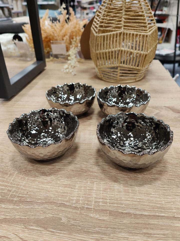 silver hammered tealight holders table centrepiece candle holders