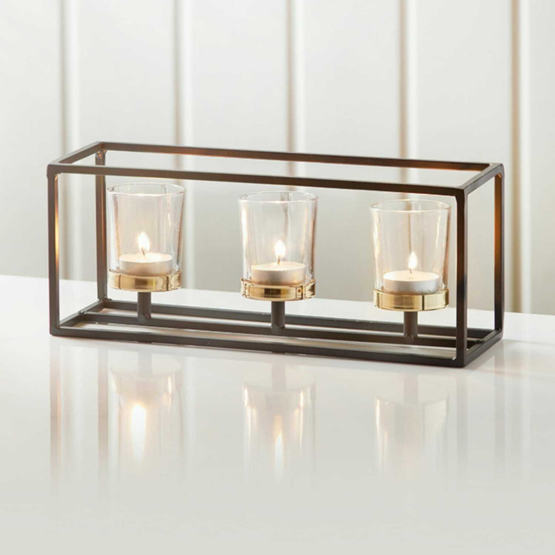 Black Gold Tealight Candle Holder