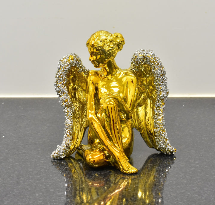 Gold angel ornament sparkle decor gift