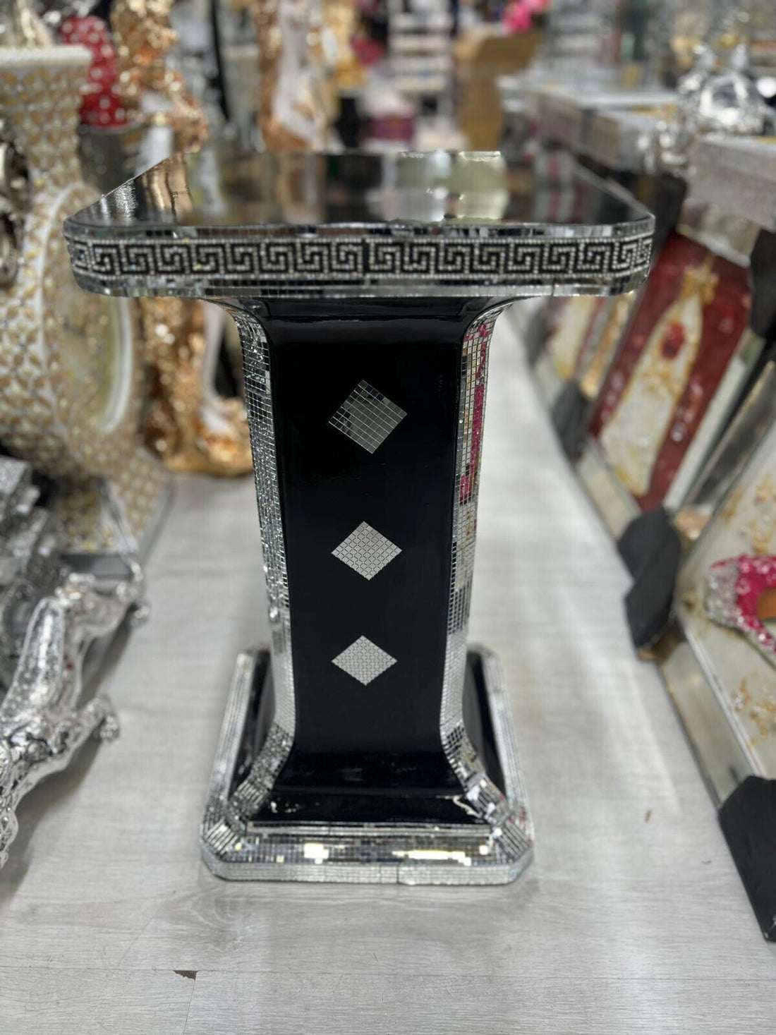 Venetian mirrored side table modern decor