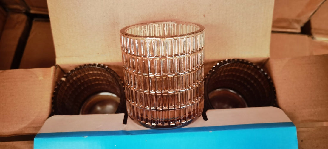 Glass Candle Holder Champagne