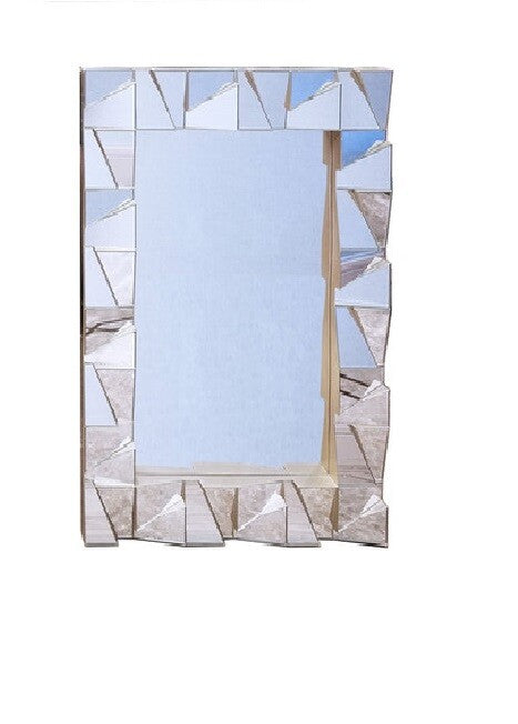 Art Deco Faceted Geometric Mirror 82x61cm