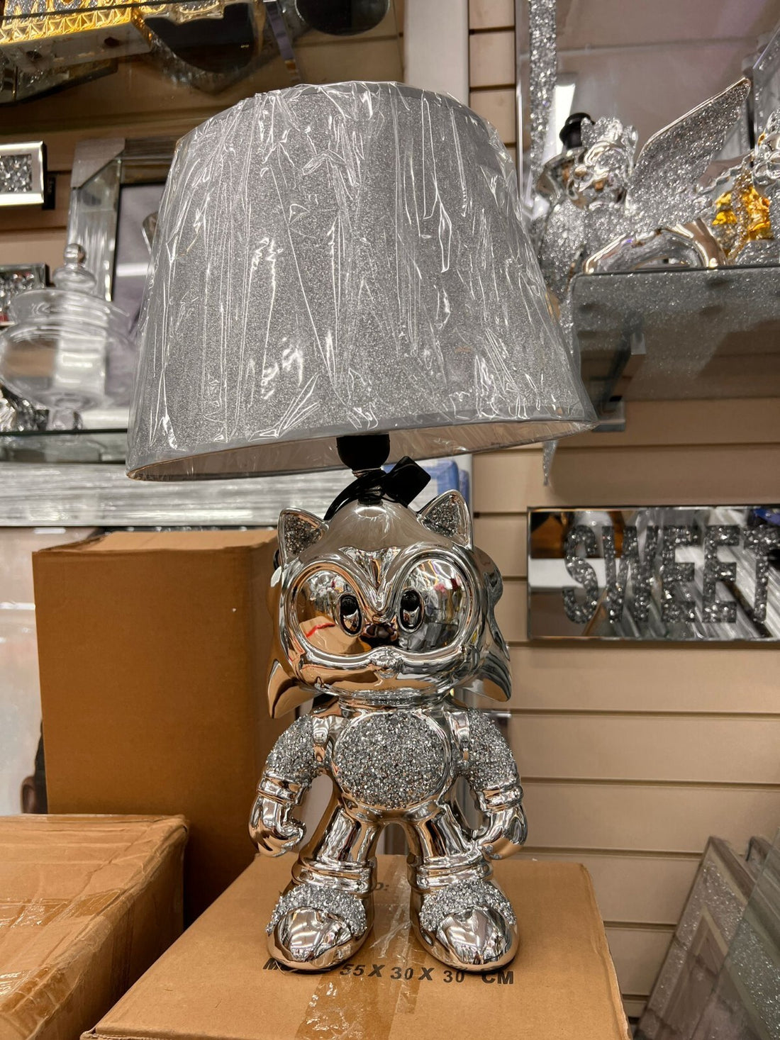 Crushed diamond silver Sonic table lamp decorative lighting