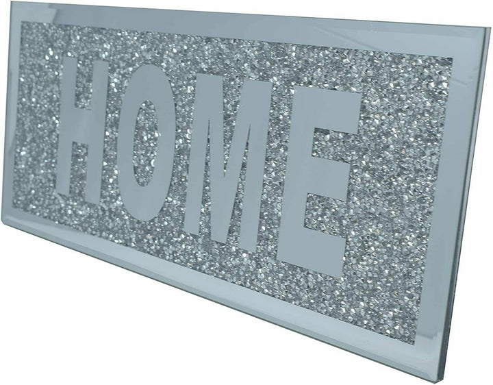 Silver sparkle crushed diamond standing plate ornament