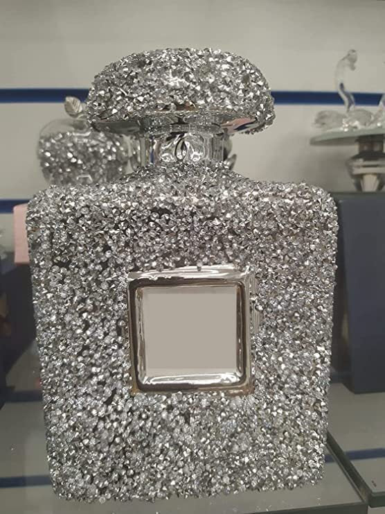 Silver crystal perfume bottle ornament