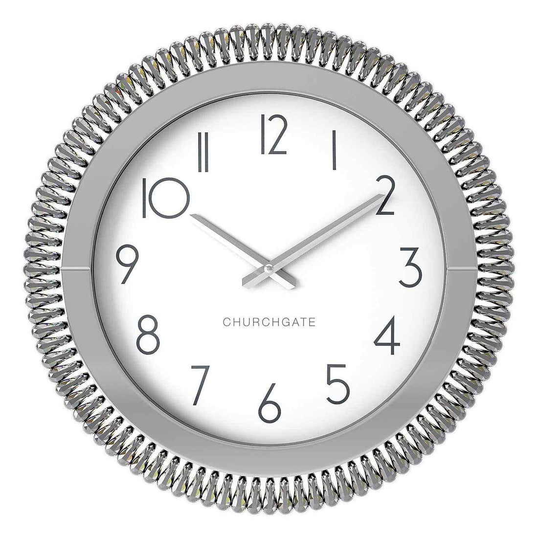 White Round Jewel Mirror Wall Clock 50x50