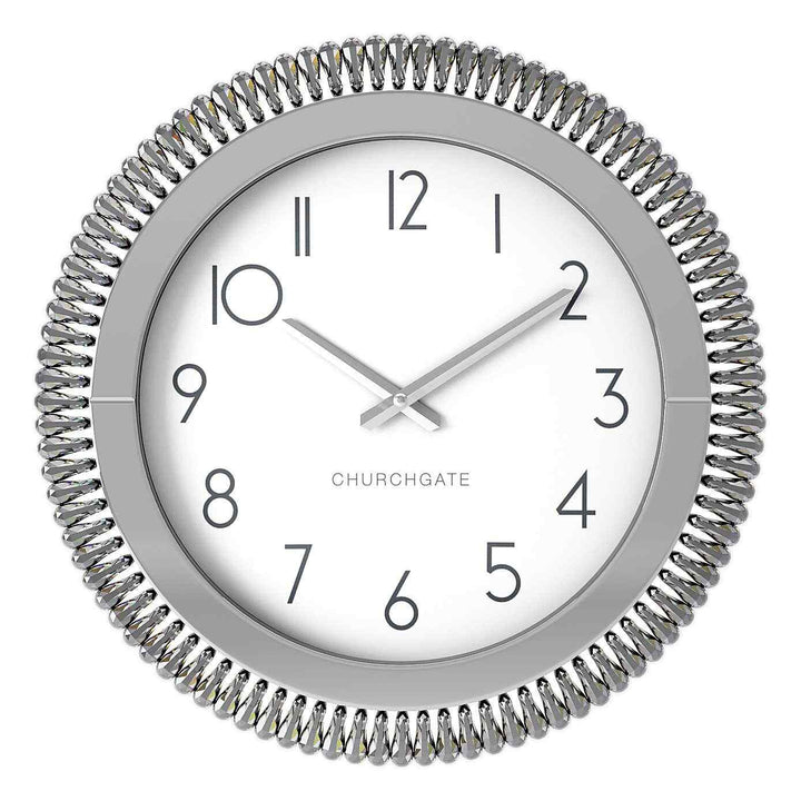 White Round Jewel Mirror Wall Clock 50x50
