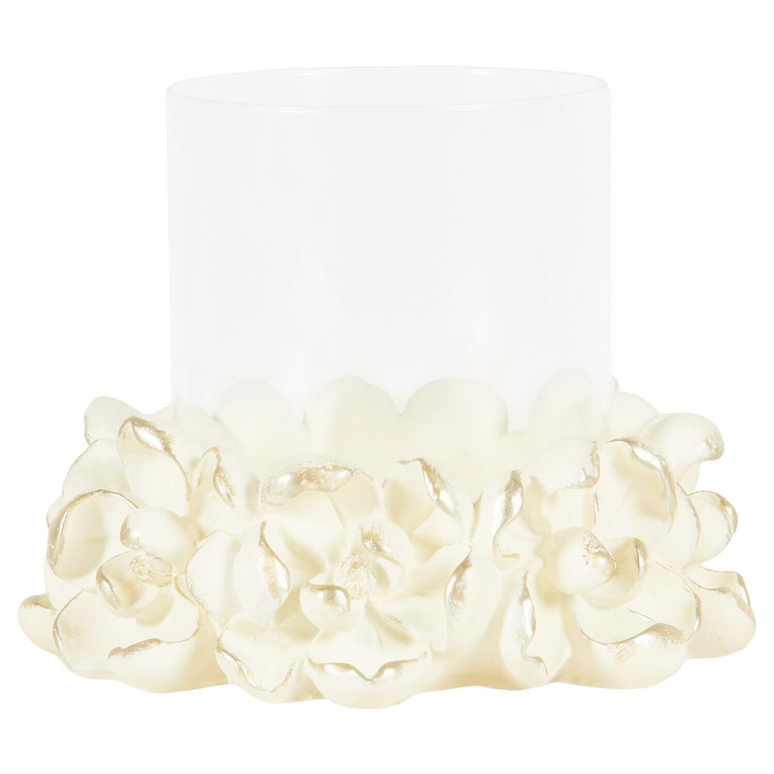 Magnolia glass candle holder white 19x16x25cm