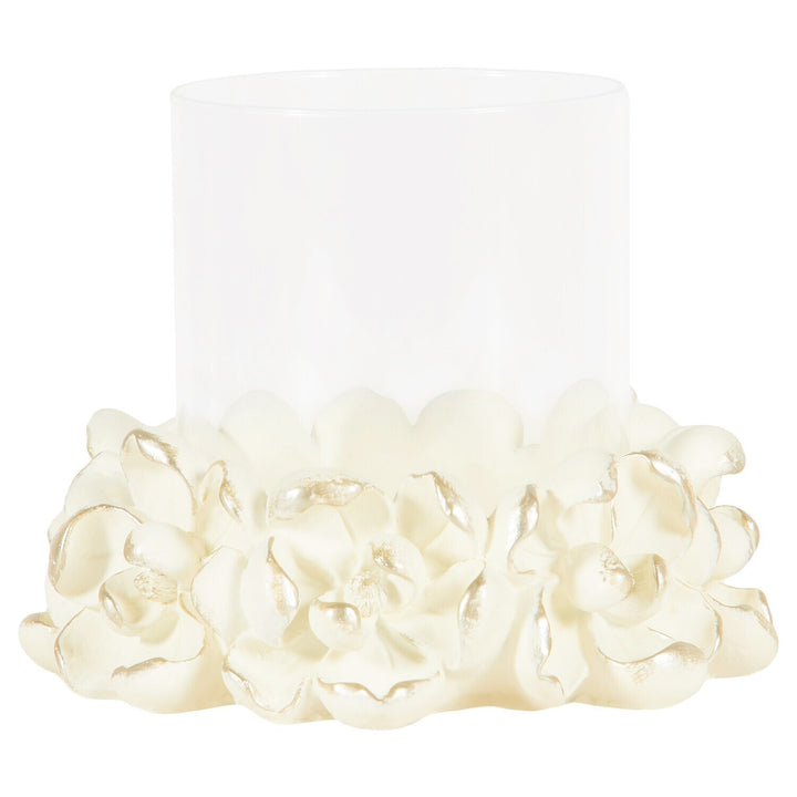 Magnolia glass candle holder white 19x16x25cm