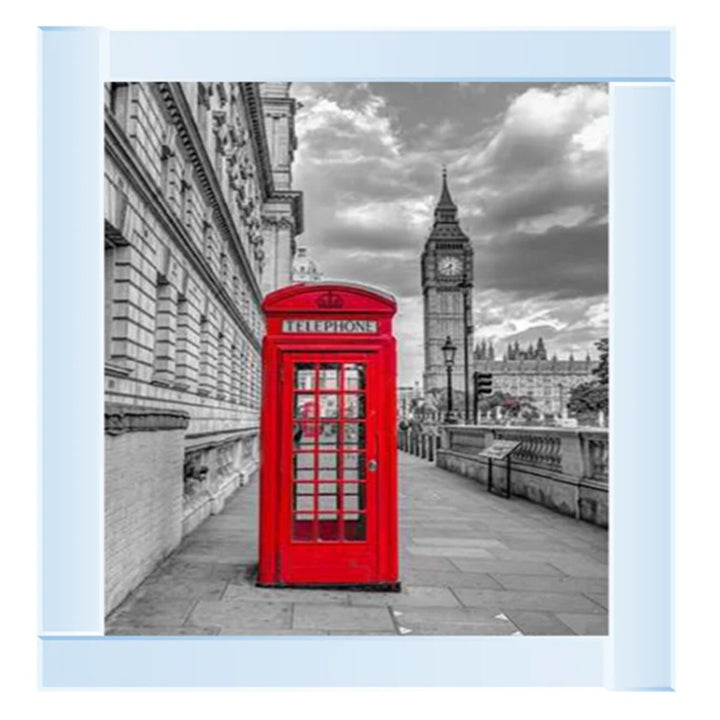 London telephone booth liquid 3d wall art
