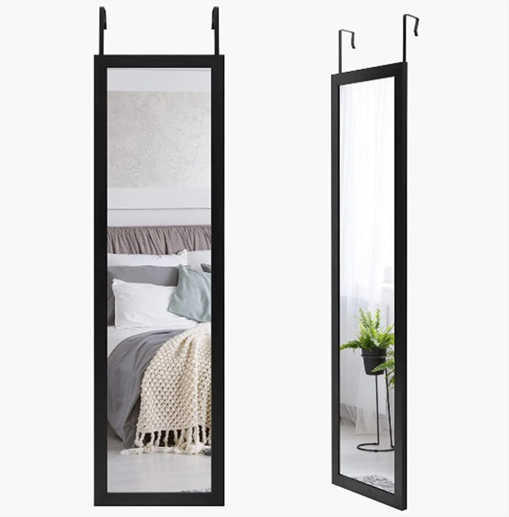 Over door tall mirror space saving design