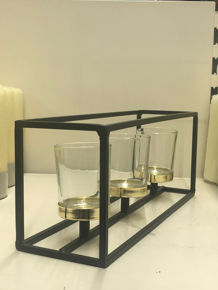 Black Metal Royal Style Candle Holders 3 Pack
