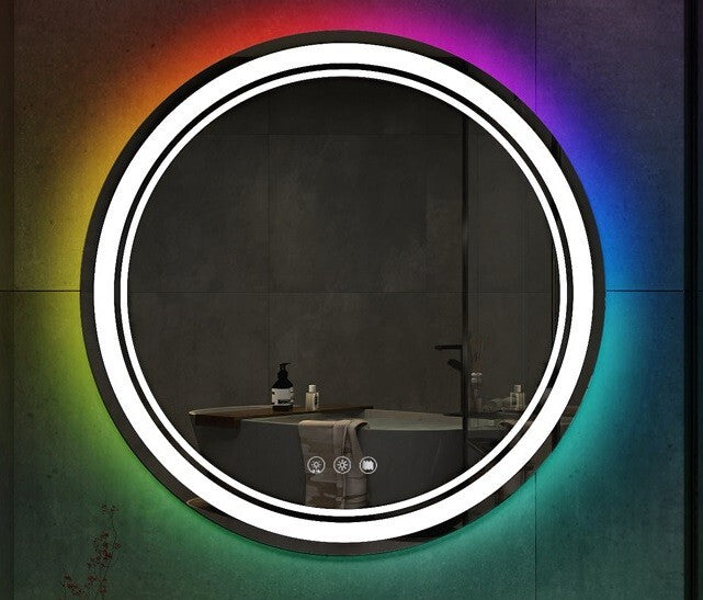 Round LED Bathroom Mirror touch switch lighted vanity mirror