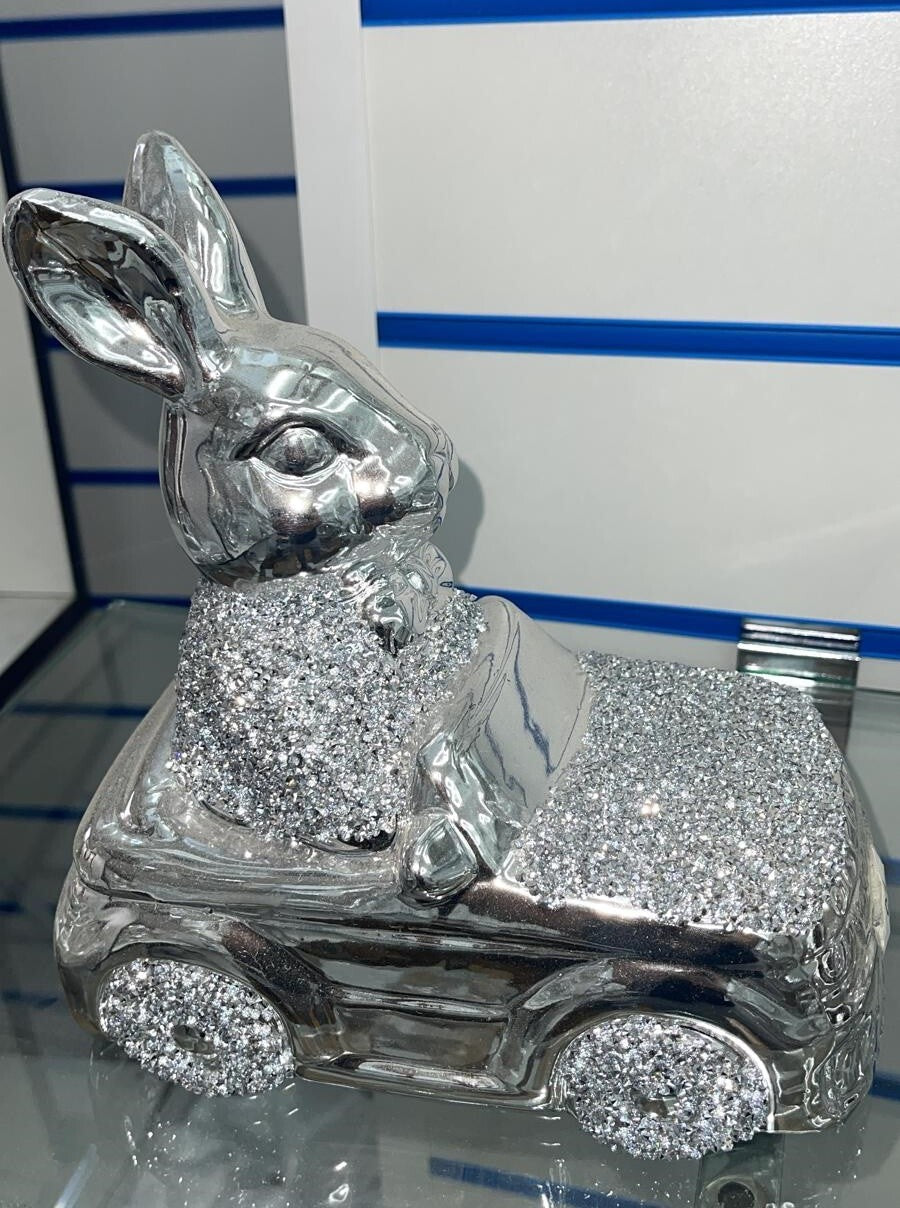 Royal Selangor bunny car crushed diamond ornament