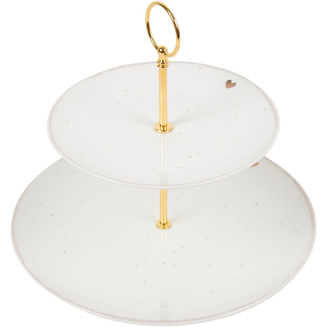 Gold heart cake stand two tier dessert display