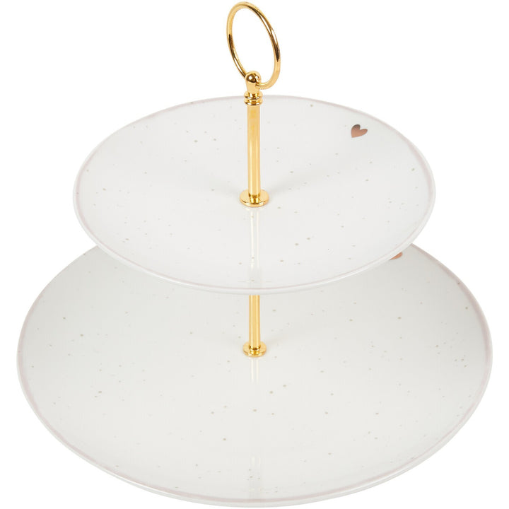 Gold heart cake stand two tier dessert display