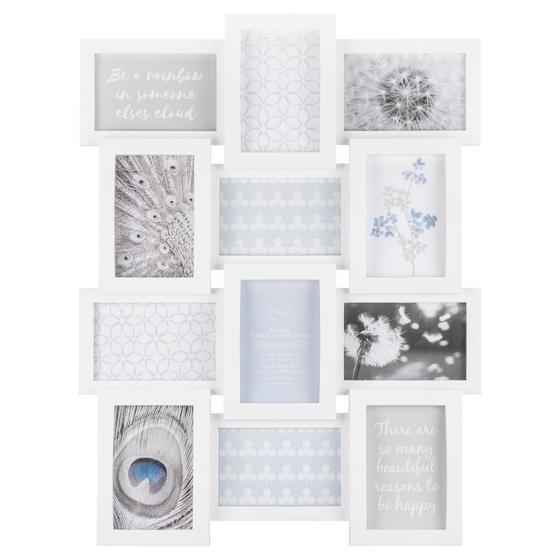 White 12-aperture photo frame