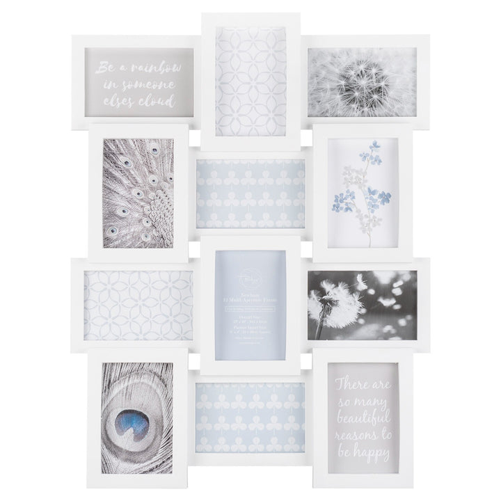 White 12-aperture photo frame