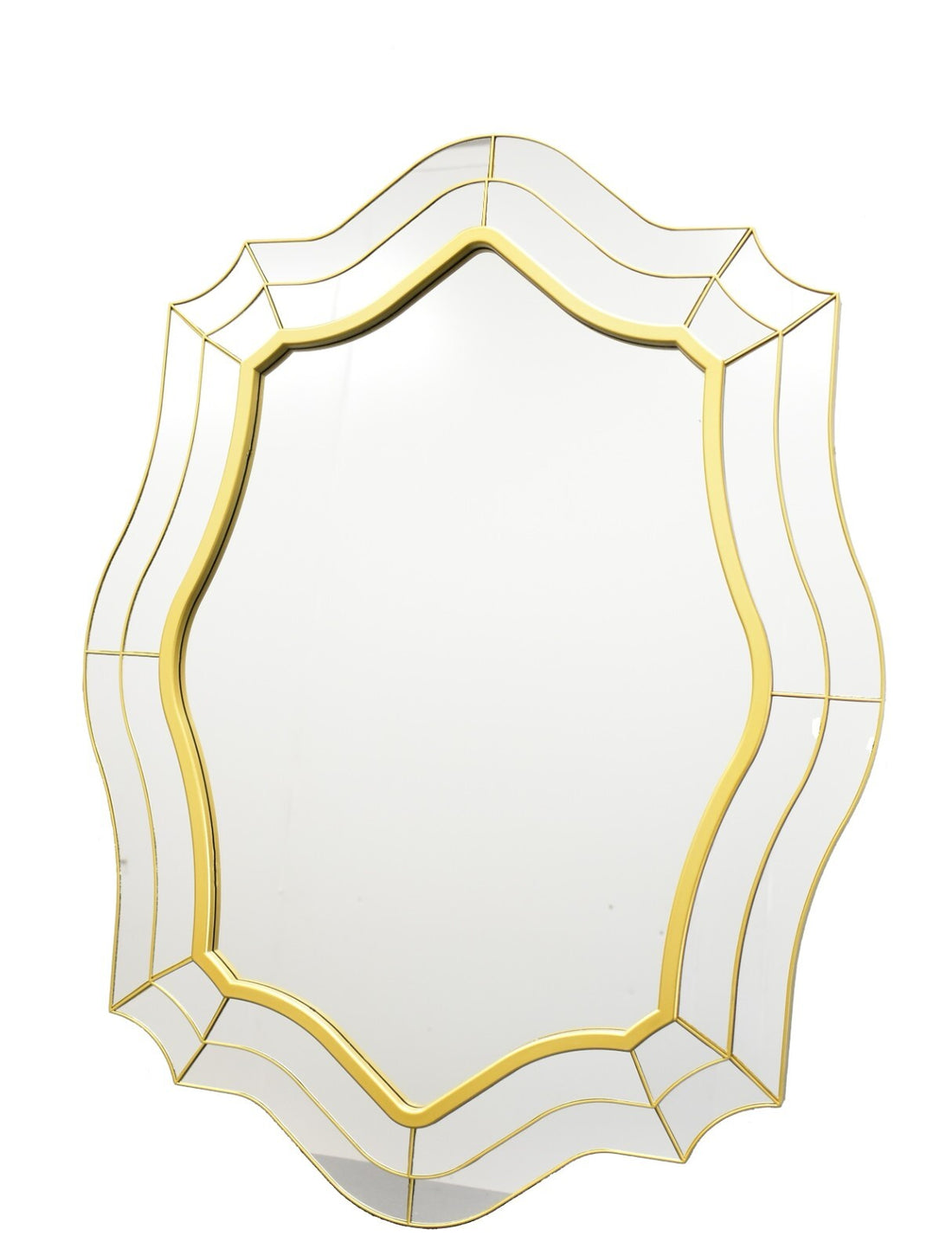 gold wavy wall mirror oval decorative mirror