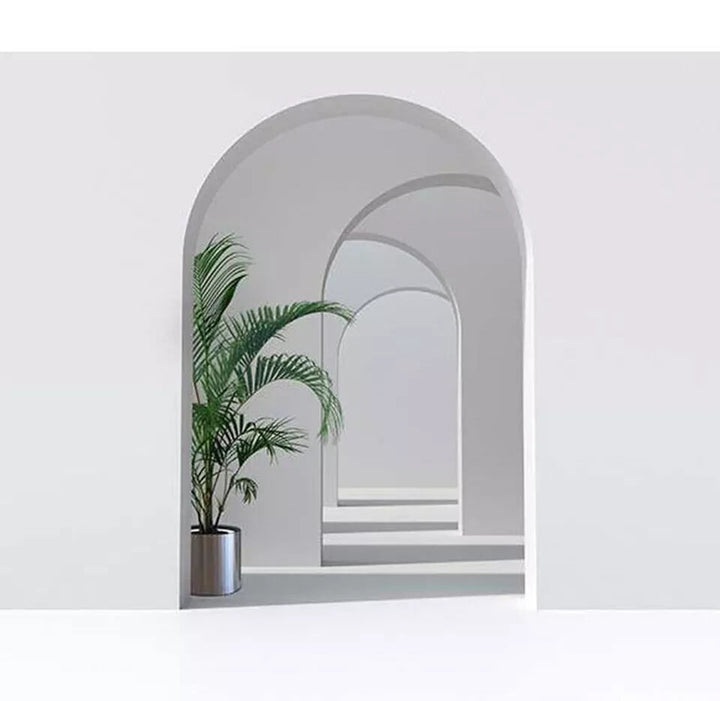 Arched frameless wall mirror modern design