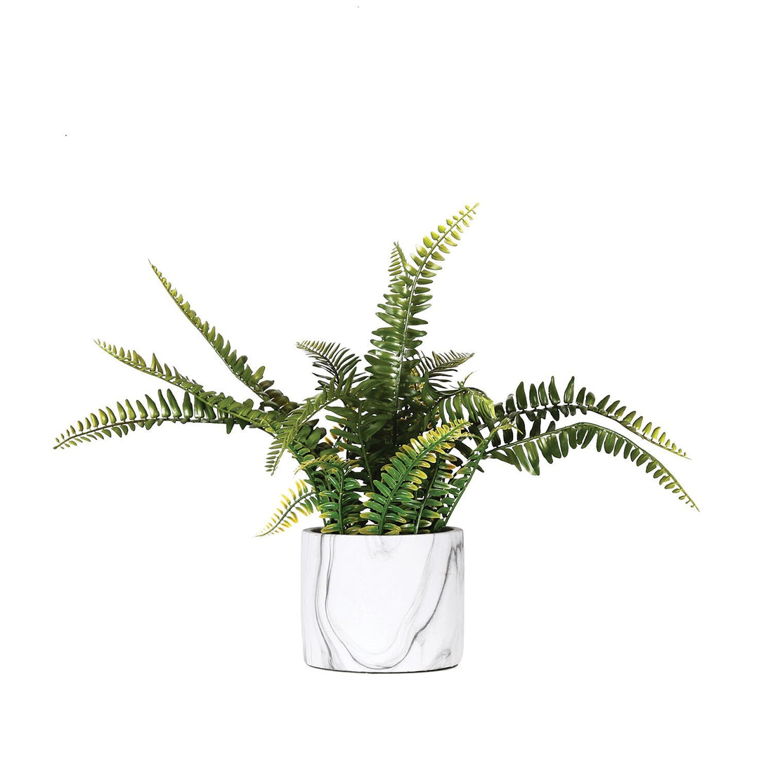 Fern artificial plant marble pot