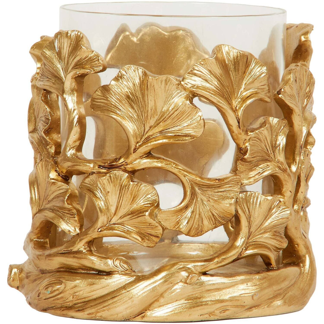 Gold leaf candle holder decorative