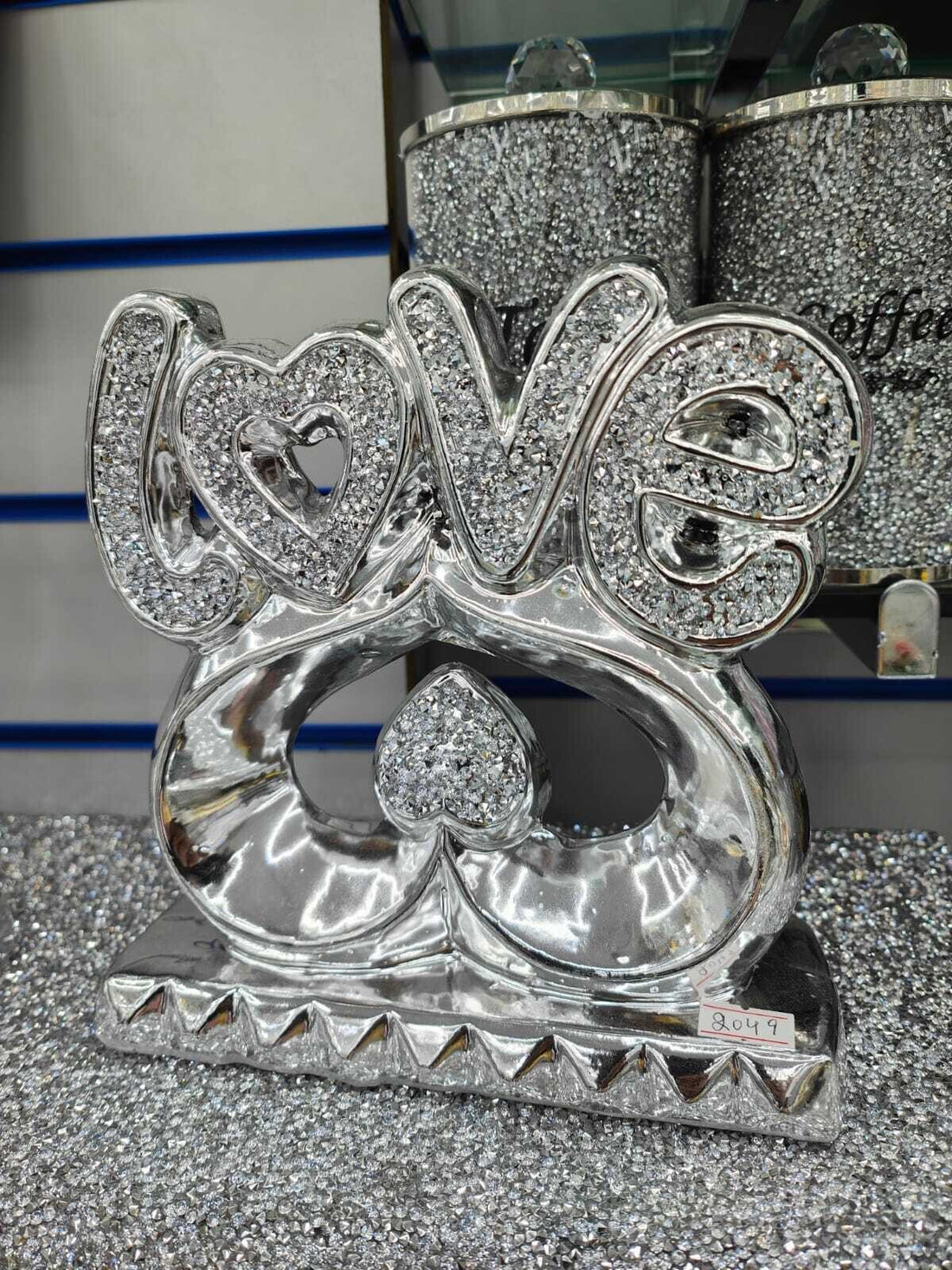 Silver heart love ornament