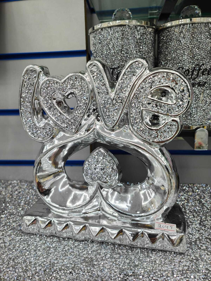 Silver heart love ornament