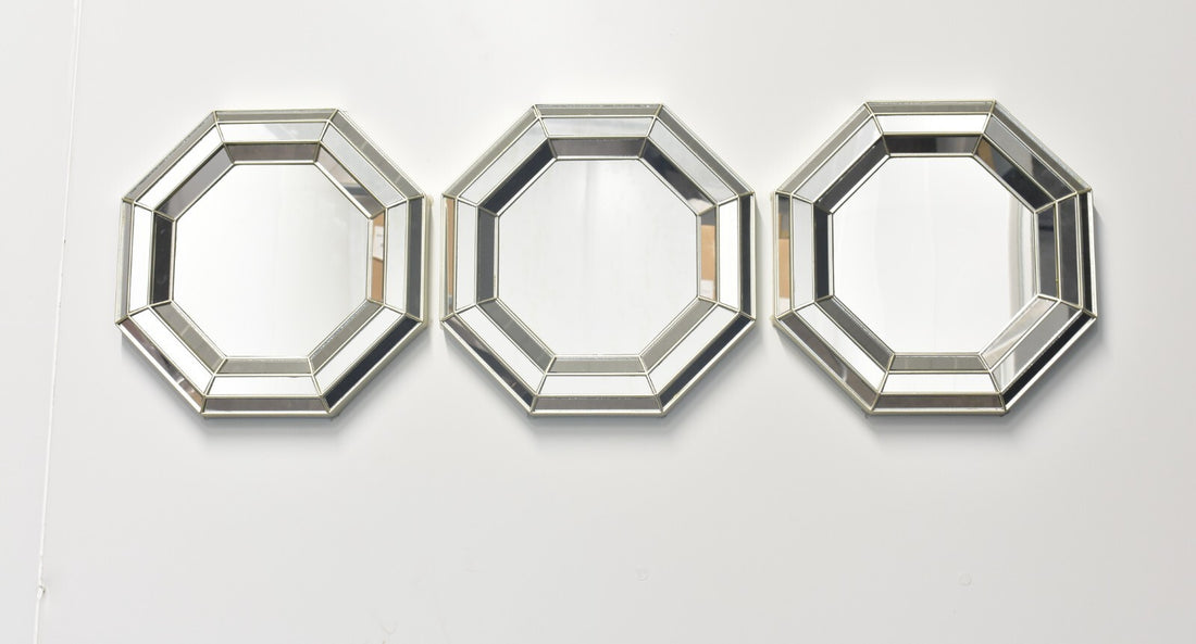 Octagon wall mirror set champagne design