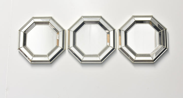 Octagon wall mirror set champagne design