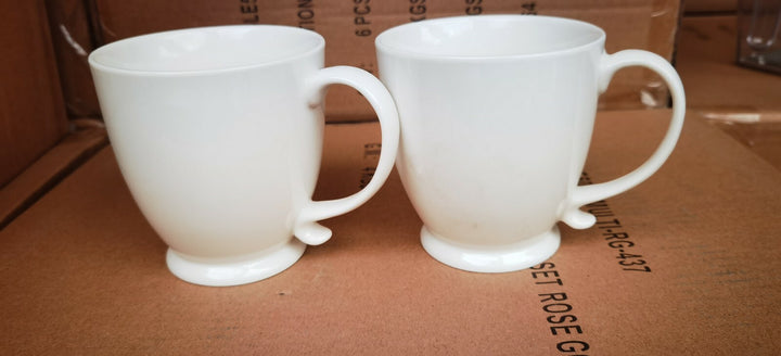 White Patterned Tea Coffee Mug 2 Pack