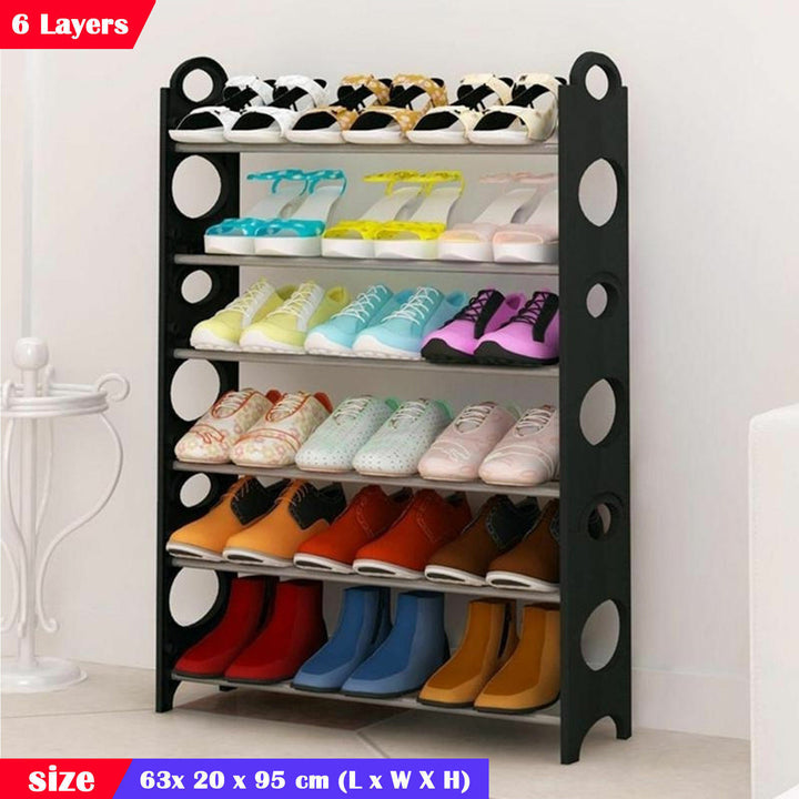Pink 6 Tier Shoe Storage Rack
