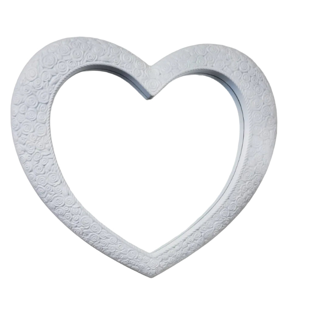 white heart shaped wall mirror antique style decor