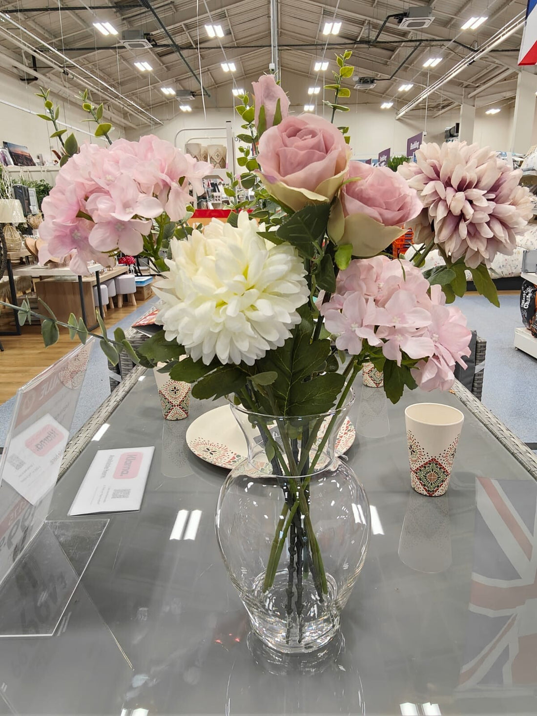 Large artificial rose arrangement decorative flowers