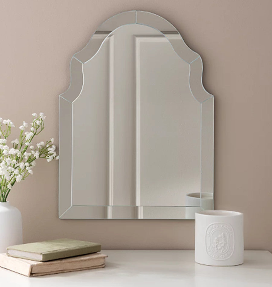Clear glass wall mirror rectangular