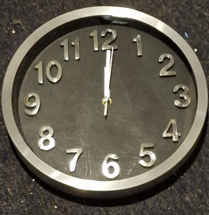 black chrome wall clock modern decor