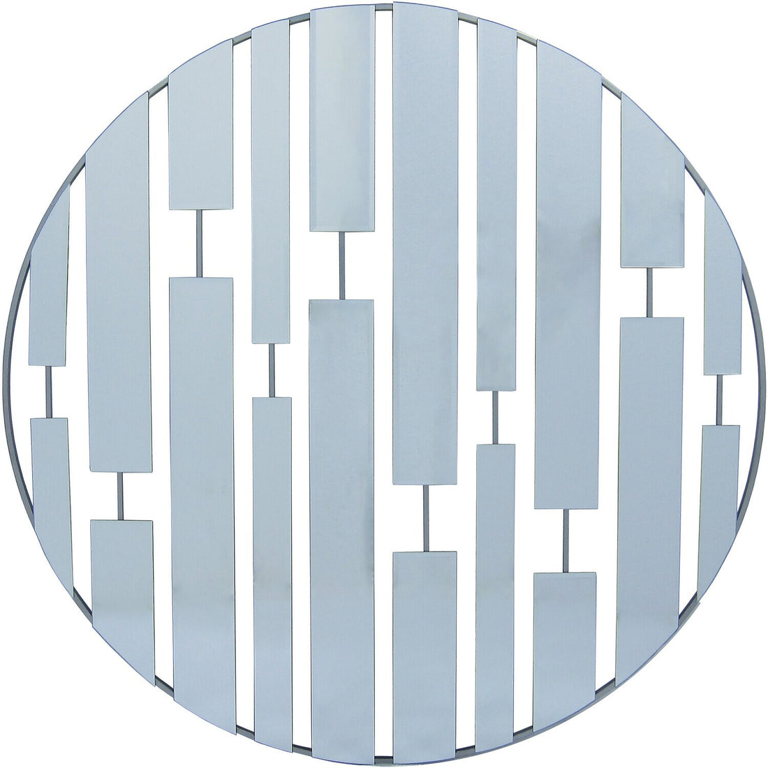 Round metal wall mirror silver modern decor