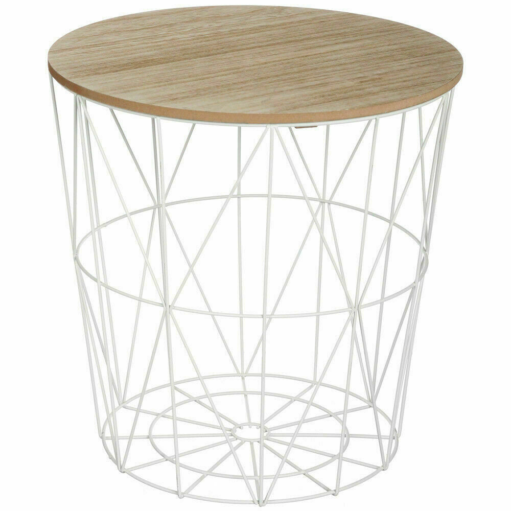 Marble basket side table modern living room storage furniture