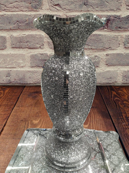 Silver twist glitter flower vase 2