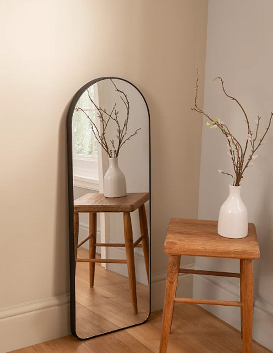 Black arched wall mirror large