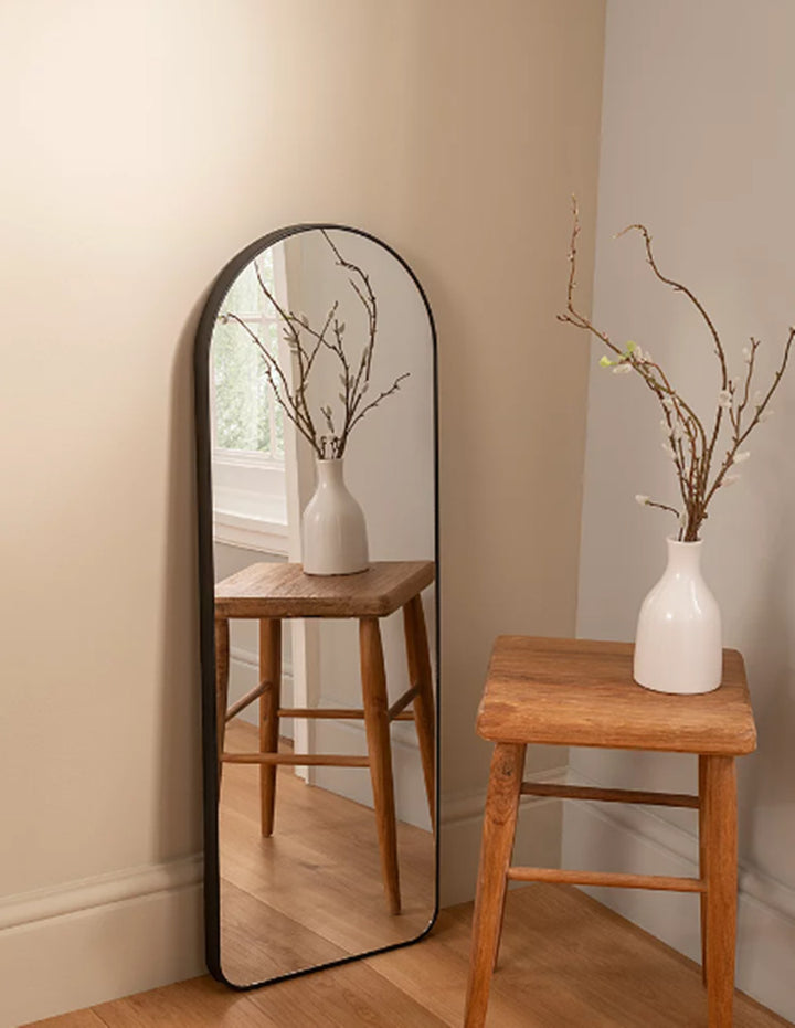 Black arched wall mirror large
