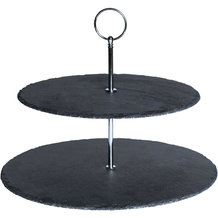 Two-tier slate cake stand 24cm height