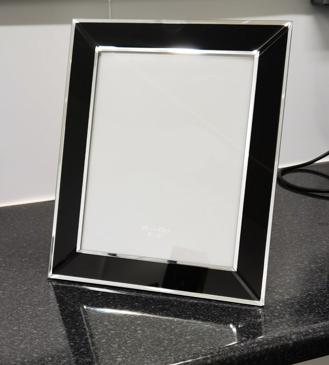 Black glass photo frame for 8x10 inch