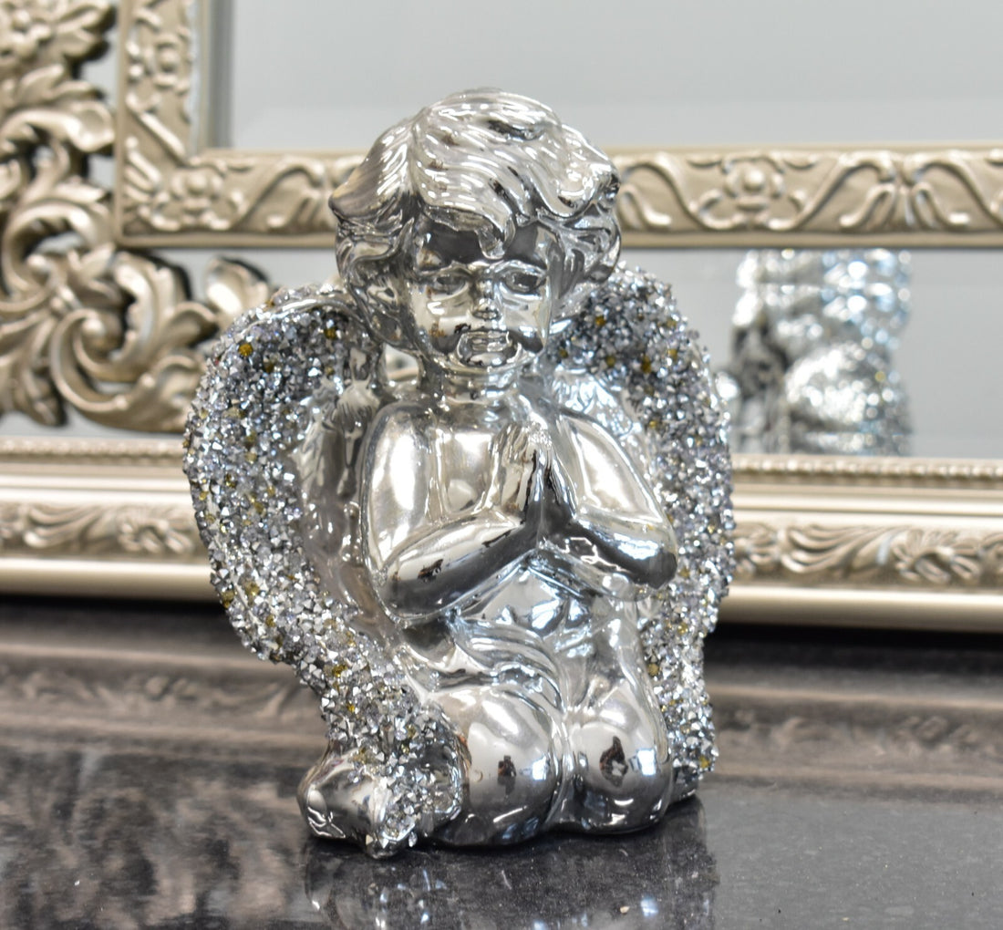Baby angel crushed diamond jewel silver