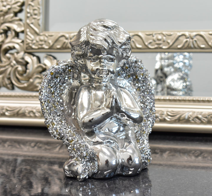 Baby angel crushed diamond jewel silver