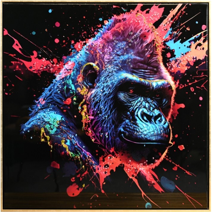 Vibrant gorilla gloss canvas wall art