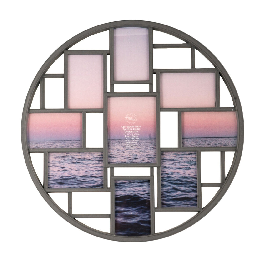 Round collage photo frame multi picture wall decor